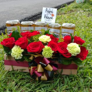 Regalo con rosas y cervezas para el día del padre